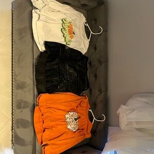 Mia Belle Girls Fall Trio Two Shirts Pumpkin Theme and One Skirt Black Size 7-8